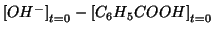 $\InitialConcOf{{OH^-}}-\InitialConcOf{{C_6H_5COOH}}$