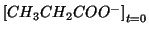 $\InitialConcOf{CH_3CH_2COO^-}$