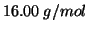 $16.00\;g/mol$