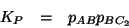\begin{eqnarray*}
K_P&=&p_{AB}p_{BC_2}
\end{eqnarray*}
