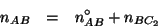 \begin{eqnarray*}
n_{AB}&=&n^\circ_{AB}+n_{BC_2}
\end{eqnarray*}
