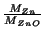 $\frac{\MWOf{Zn}}{\MWOf{ZnO}}$