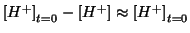 $\InitialConcOf{{H^+}}-\ConcOf{{H^+}}\approx\InitialConcOf{{H^+}}$