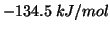 $-134.5\;kJ/mol$