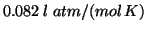$0.082\;l\;atm/(mol\,K)$