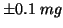 $\pm{}0.1\;mg$