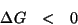\begin{eqnarray*}
\Delta{}G&<&0
\end{eqnarray*}