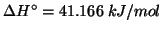$\Delta{}H^\circ=41.166\;kJ/mol$