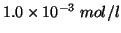 $1.0\times10^{-3}\;mol/l$