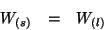 \begin{eqnarray*}
\Solid{W}&=&\Liquid{W}
\end{eqnarray*}