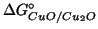 $\Delta{}G^\circ_{CuO/Cu_2O}$