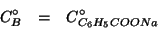 \begin{eqnarray*}
\CZeroOf{B}&=&\CZeroOf{C_6H_5COONa}\\
\end{eqnarray*}