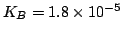 $K_B=1.8\times10^{-5}$