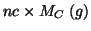 $nc\times M_C\;(g)$