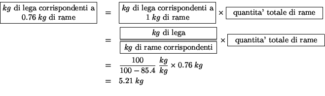 \begin{eqnarray*}
\fbox{\begin{minipage}{0.25\linewidth}\begin{center}{$kg$} di ...
...ac{100}{100-85.4}\;\frac{kg}{kg}\times0.76\;kg\\
&=&5.21\;kg\\
\end{eqnarray*}