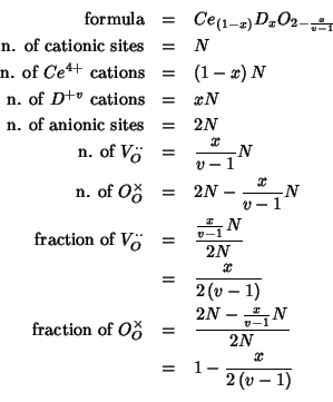 \begin{eqnarray*}
\mbox{formula}&=&Ce_{(1-x)}D_xO_{2-\frac{x}{v-1}}\\
\mbox{n. ...
...ac{2N-\frac{x}{v-1}N}{2N}\\
&=&1-\frac{x}{2\left(v-1\right)}\\
\end{eqnarray*}